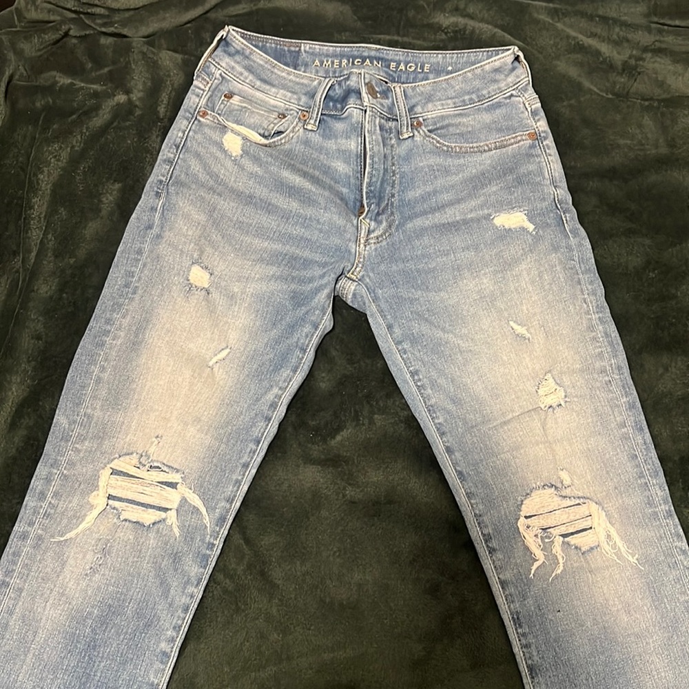 American wangle ripped next level air flex slim jeans